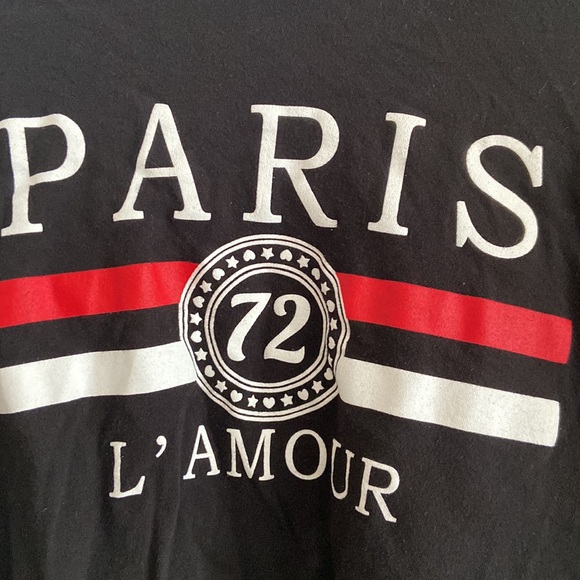 Black Paris crop top - Picture 2 of 3